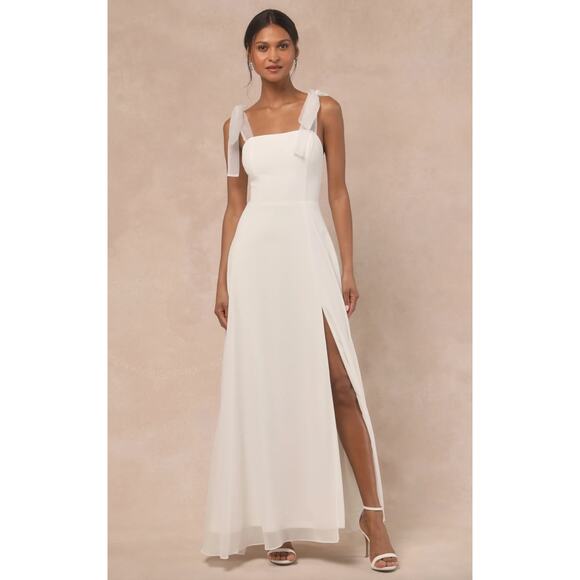 Lulu's Dresses & Skirts - Lulus Radiant Romance White Tie Strap Maxi Dress Formal Bridal Wedding XL NWT